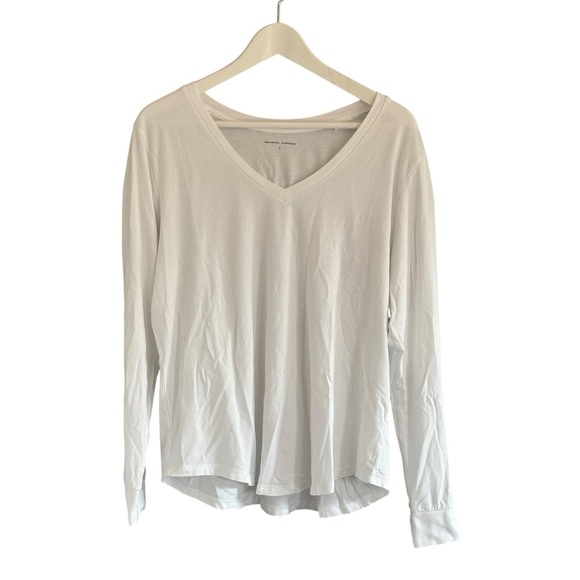 Universal Standard White Foundation Long Sleeve V Tee Size Small Oversized - Picture 2 of 6